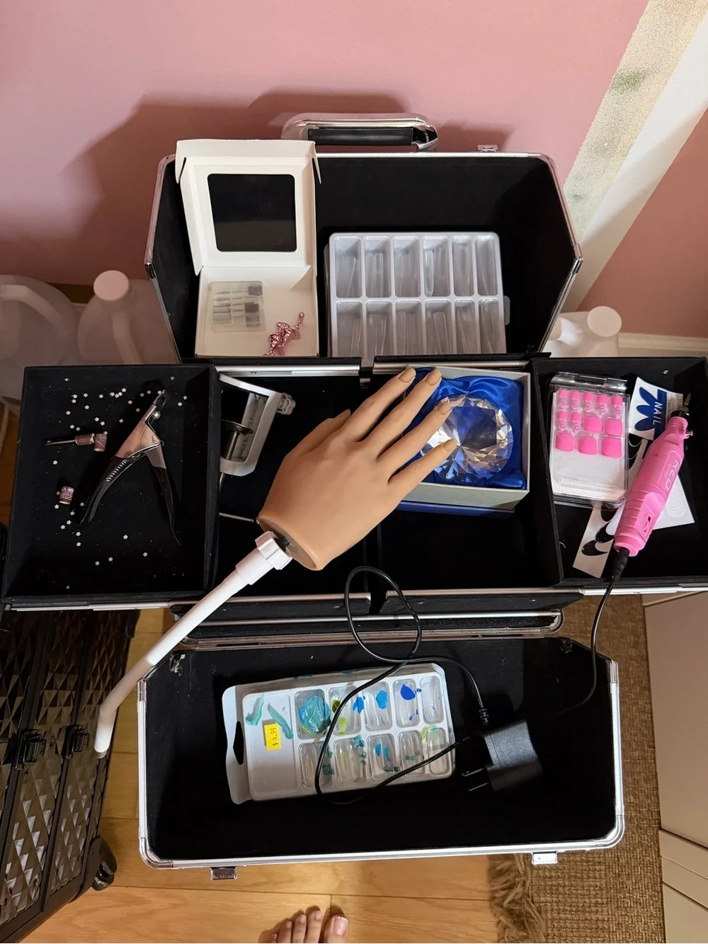 Rolling Makeup Train Case Cosmetic Box Portable Makeup (bundle)